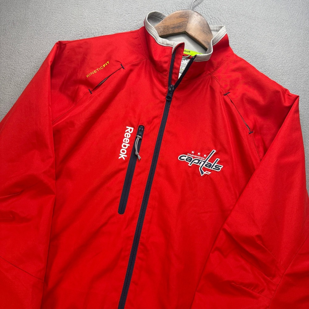 Washington Capitals Reebok Center Ice Jacket Mens S Red Polyester Hockey Zip Up